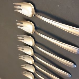 Alvin Silverplate Ice Cream Forks Set of 7